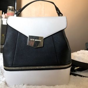 Steve Madden black and white backpack purse